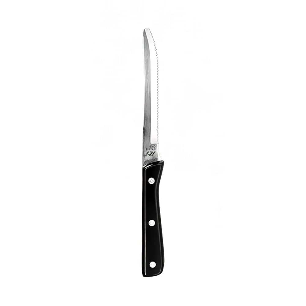 ITI IFK-413 9 1/4" Steak Knife - Stainless Steel w/ Black Bakelite Handle, Black Bakelight Handle, 1 Dozen
