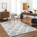 Andra 9' x 12' Modern Light Gray/Dark Gray/Eggplant/Neutral/Smoke/Blue/Cream Area Rug - Hauteloom