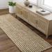 Ambel 6' x 9' Cottage Jute Tan/Off White/Dark Brown/Dark Beige/Nutmeg Area Rug - Hauteloom