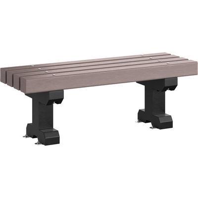 MasonWays 48" x 17" x 17" Brown Plastic Backless Dura-Bench with Black Legs