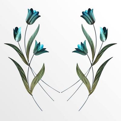 Tulips Wall Art Blue Set of Two, Set of Two, Blue