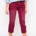 Free People Jeans | Free People Distressed Crop Jeans In Warsaw Wash Red Sz.27 | Color: Pink/Red | Size: 27