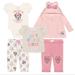 Disney Matching Sets | Disney Baby - Minnie Infant 5-Piece Layette Set (24 Months) | Color: Gray/Pink | Size: 24mb