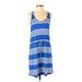 Apt. 9 Casual Dress Scoop Neck Sleeveless: Blue Print Dresses - Women's Size Small