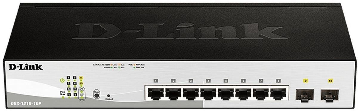 D-Link DGS-1210-10P 10-Port Layer2 PoE Gigabit Smart Managed Image
