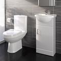 Modern Close Coupled Toilet Bathroom Vanity Storage Unit Basin Cloakroom Set