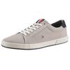 Sneaker TOMMY HILFIGER "ICONIC LONG LACE SNEAKER", Herren, Gr. 39, grau, Baumwolle, sportlich, Schuhe, Freizeitschuh, Halbschuh, Schnürschuh mit gespolstetem Schaftrand