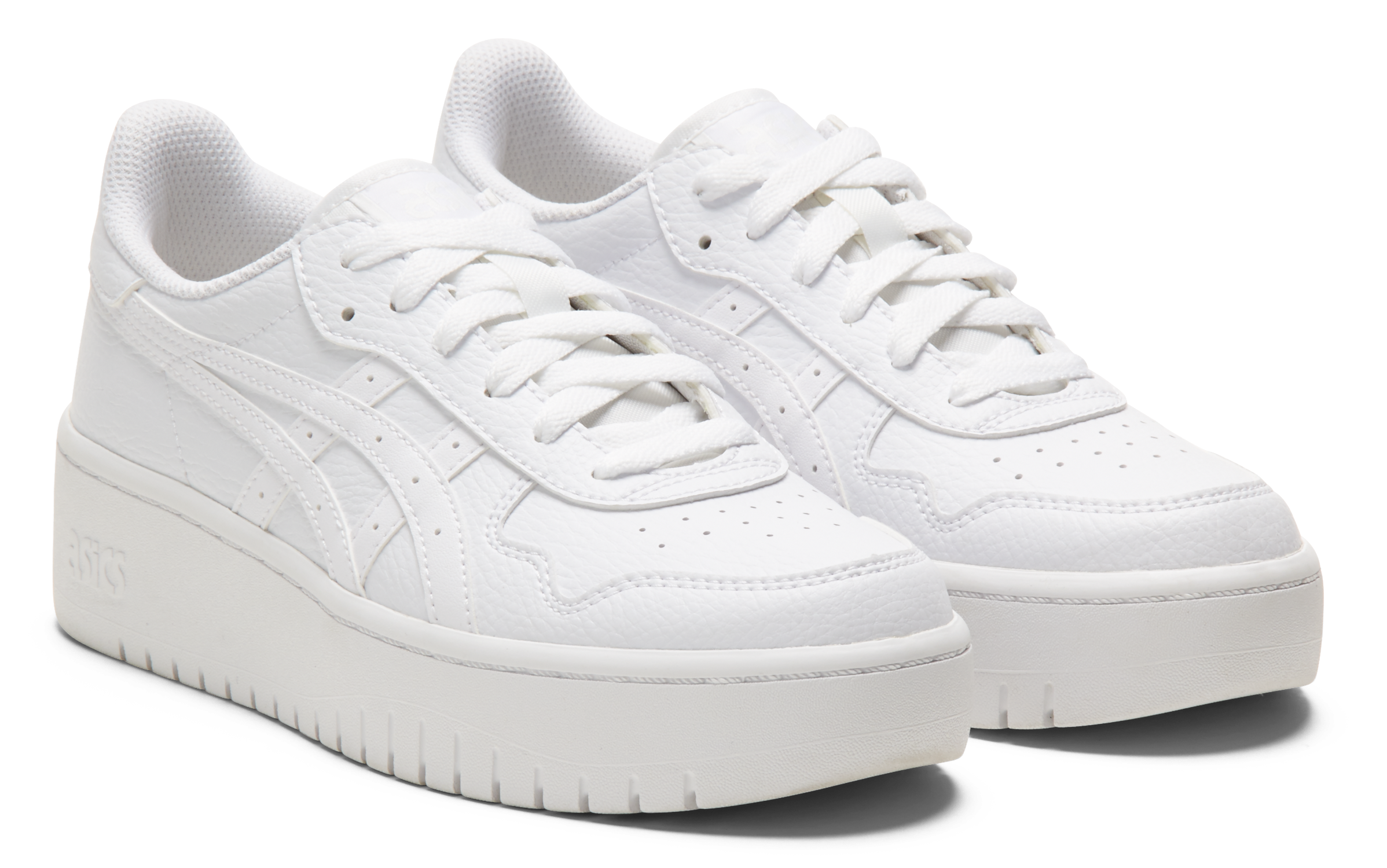 Plateausneaker ASICS SPORTSTYLE "JAPAN S PF", Damen, Gr. 37,5, weiß, Synthetik, unifarben, Schuhe Plateausneaker