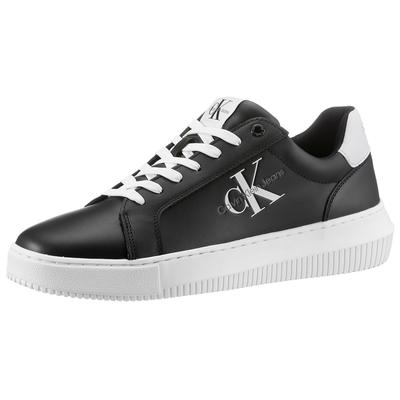 Plateausneaker CALVIN KLEIN JEANS "SEAMUS 20L", Herren, Gr. 45, schwarz-weiß (schwarz, weiß), Leder, sportlich, Schuhe, 