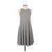 Old Navy Casual Dress - A-Line Crew Neck Sleeveless: Gray Print Dresses - Women's Size X-Small