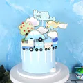 Garniture de gâteau d'anniversaire décoration d'arbre de voiture nuage pilote d'avion drapeau de