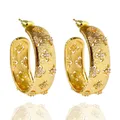 Zlxgirl-Boucle d'oreille en forme de C pour couple boucle d'oreille en cuivre doré bijoux de