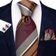 Hi-Tie – cravate de styliste pour hommes boutons de manchette pratiques bordeaux noir marron à
