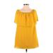 BB Dakota Casual Dress - Mini Boatneck Short sleeves: Yellow Solid Dresses - Women's Size Small