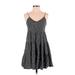 H&M Casual Dress - A-Line V-Neck Sleeveless: Black Print Dresses - Women's Size 2