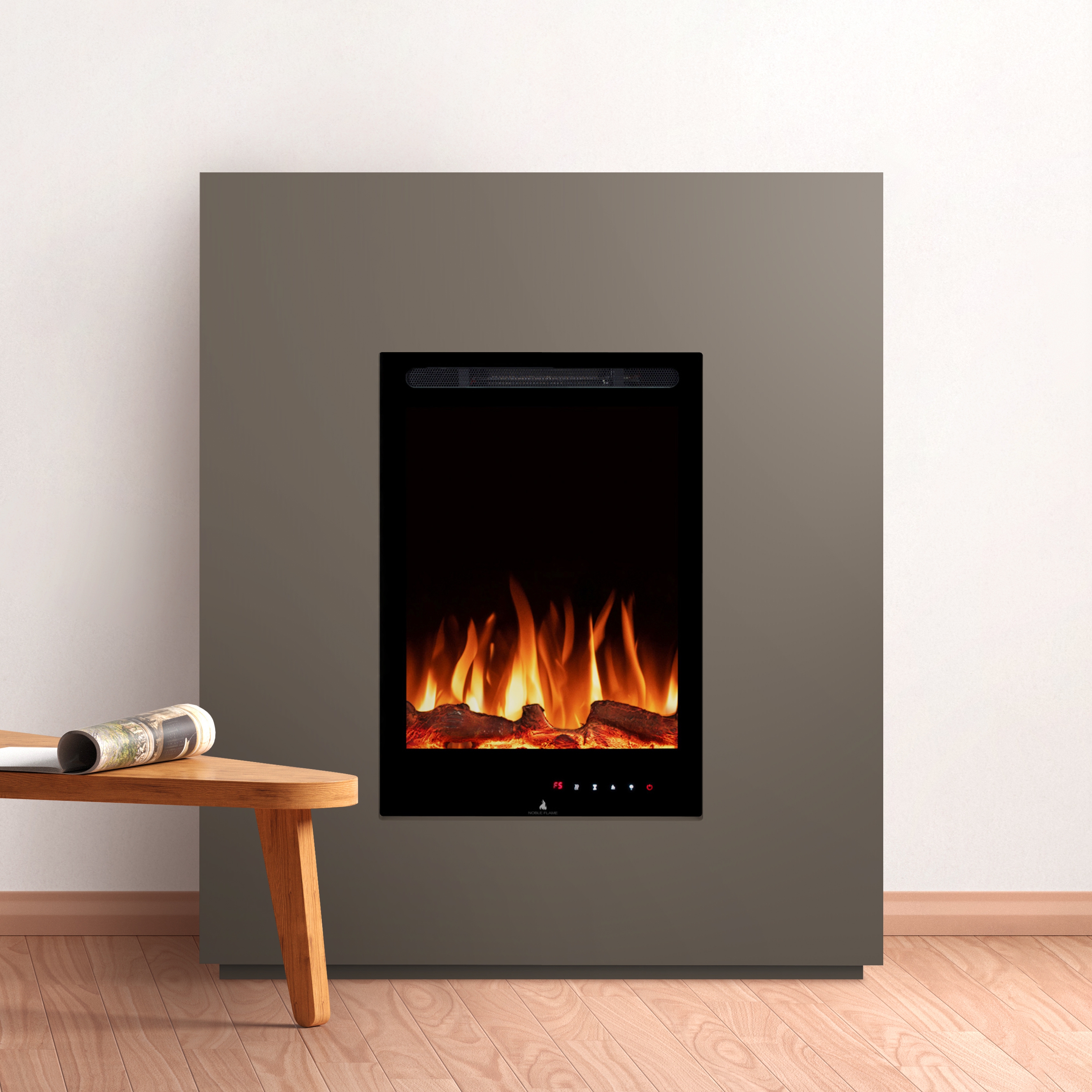 Noble Flame CABO 950 BS [Elektrokamin mit Heizung]: Beigegrau