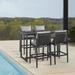 Grand Black Aluminum and Wicker Outdoor 5-Piece Bar Height Dining Set