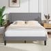 VECELO Queen Size Bed, Height Adjustable Upholstered Bed Frame with Headboard, 10 Color Options