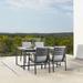 Royal Black Aluminum & Teak Outdoor 5-Piece Dining Set