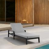 Grand Patio Adjustable Chaise Lounge Chair in Aluminum with Grey Cushions