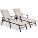 Crestlive Products Set of 2 Outdoor Patio Lounge Chairs Aluminum Adjustable Chaise Beige