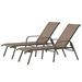 Crestlive Products Set of 2 Outdoor Chaise Lounge Steel Patio Chairs Brown