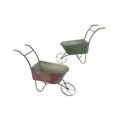 Gerson S/2 Assorted Metal Antique Wheelbarrows