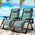 Docred Zero Gravity Chair Lawn Recliner Patio Lounger Chair Folding Portable Chaise Cup Holder Adjustable Headrest Maximum load capacity 350 Lbs