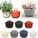 Wall Hanging Planter Railing Hanging Planter PVC Plants Pot Wall Mounted Hanging Basket Fence Flower Pot Plants Container with Hooks for Porch Railings Garden Balcony Patio w/ Drain Hole