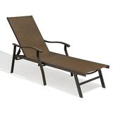 Crestlive Products Outdoor Brown Lounge Chair Aluminum Adjustable Recliner Chaise