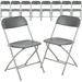 Flash Furniture Hercules Series Grey Plastic Folding Chair Set of 10 with 10 x 10 Black Pop Up Canopy Tent