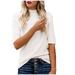 Neck Tee Summer Fitted Sleeve Casual Half plus Size Womens Turtleneck Long Sleeve Turtle Neck Long Sleeve Shirt Women Short Sleeve Running Shirts Women Basics Womens Shirt Compression Shirt Women