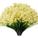 ZOELNIC 6 Bundles Artificial Flowers Outdoor UV Resistant Fake Plants Faux Plastic Daffodils Flower in Bulk for Hanging Planters Outside Porch Vase Home Window Decoration (Champagne)