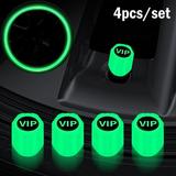 Leke 4Pcs Car Tire Valve Cap Luminous Tire Valve Cover Wheel Cap Dust-Proof Cap