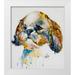 Art by Leslie Franklin 15x17 White Modern Wood Framed Museum Art Print Titled - Shih Tzu