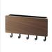 Thinsont Wall-Mounted Porch Key Rack Non-Perforated Metal Hook Rack Multifunctional Solid Wood Storage Rack Walnut