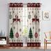 Innerwin Christmas Thermal Insulated Blackout Window Drapes Grommet Window Drapes Window Curtain Eeylet Ring Top Room Darkening Curtain Style J 52x54in-2PCS