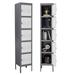 Fesbos Metal Locker with 5 Doors Tall Steel Storage Lockers for Employees - 5 Tier Locker Storage Cabinets for School Gym Home Office Garage