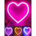 KBOOK Led Neon Lights Heart Shape Neon Sign Battery USB Powered For Valentines Party Wall Decoration