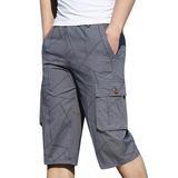 fvwitlyh Bike Shorts for Men Men s Capri Pants Twill Elastic Below Knee Cargo Shorts Capri Long Shorts