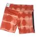 Nike Shorts | Nike One Luxe Tight Dri Fit Mid Rise Orange Tie Dye Training Shorts Women Sz Xxl | Color: Orange | Size: Xxl