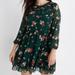 Madewell Dresses | Madewell Sheer-Sleeve Pintuck Ruffle Dress In Spruce Blooms Size 0 | Color: Green/White | Size: 0