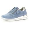 Keilsneaker GABOR "TURIN", Damen, Gr. 41, blau, Ziegenveloursleder, sportlich, Schuhe Sneaker, mit Lochmuster, Weite H, Freizeitschuh, Halbschuh, Schnürschuh
