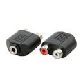 Brand new 3.5mm Female To 2RCA Female Red And White Dual-Channel Audio Adapter 2PCs