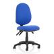 OPO Eclipse Plus III Operator Chair | Mid Back Swivel Office Chair with Optional Armrest | Triple Lever Mechanism | Backrest Angle Adjustment None Matching Bespoke Colour Blue Fabric