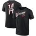 Men's Fanatics Branded Tyler Herro Black Miami Heat Full-Court Press Name & Number T-Shirt