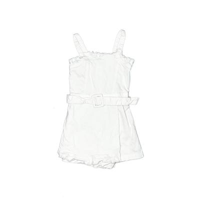 Habitual Girl Romper: White Solid Skirts & Rompers - Size 10