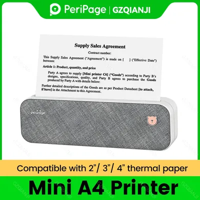 Imprimante thermique portable sans fil pour Android et IOS impression mobile photo document PDF