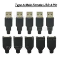 Connecteur USB 4 broches mâle/femelle ibuw Type A avec couvercle en plastique noir Kit de