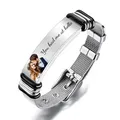 Bracelet personnalisé pour homme en acier inoxydable pour graver votre message cadeau